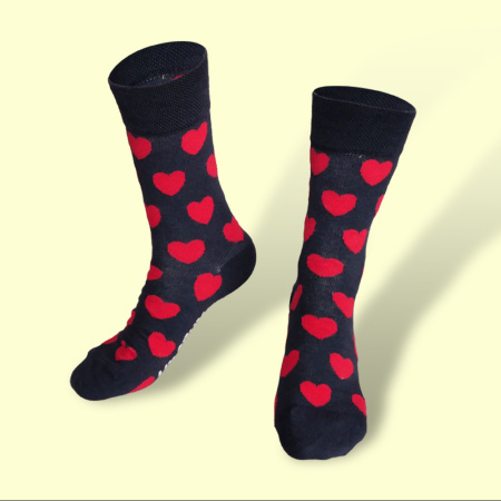 Unabux chaussette - MY LOVE, sombre bleu avec rouge les...
