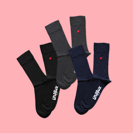 Unabux sock - 3er pack - THE DARKS, black, dark gray, dark blue
