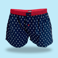 Unabux boxer shorts LINDE, green white vichy and darkblue...