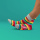 Unabux sock - MY LOVE, dark blue with red hearts