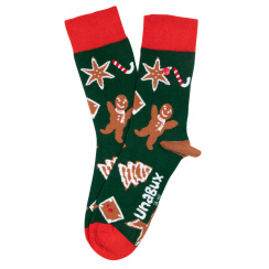 Unabux sock - MY LOVE, dark blue with red hearts