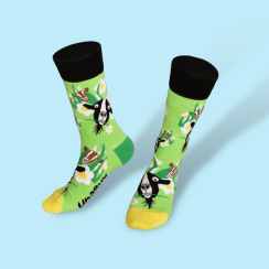 Unabux chaussette - MY LOVE, sombre bleu avec rouge les...