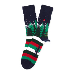 Unabux sock - MY LOVE, dark blue with red hearts