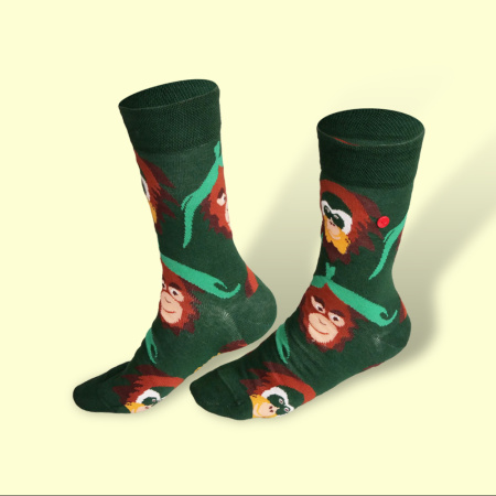 Unabux sock - MY LOVE, dark blue with red hearts