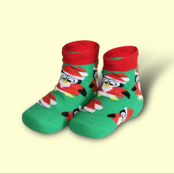 Unabux sock - MY LOVE, dark blue with red hearts