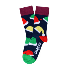 Unabux sock - MY LOVE, dark blue with red hearts